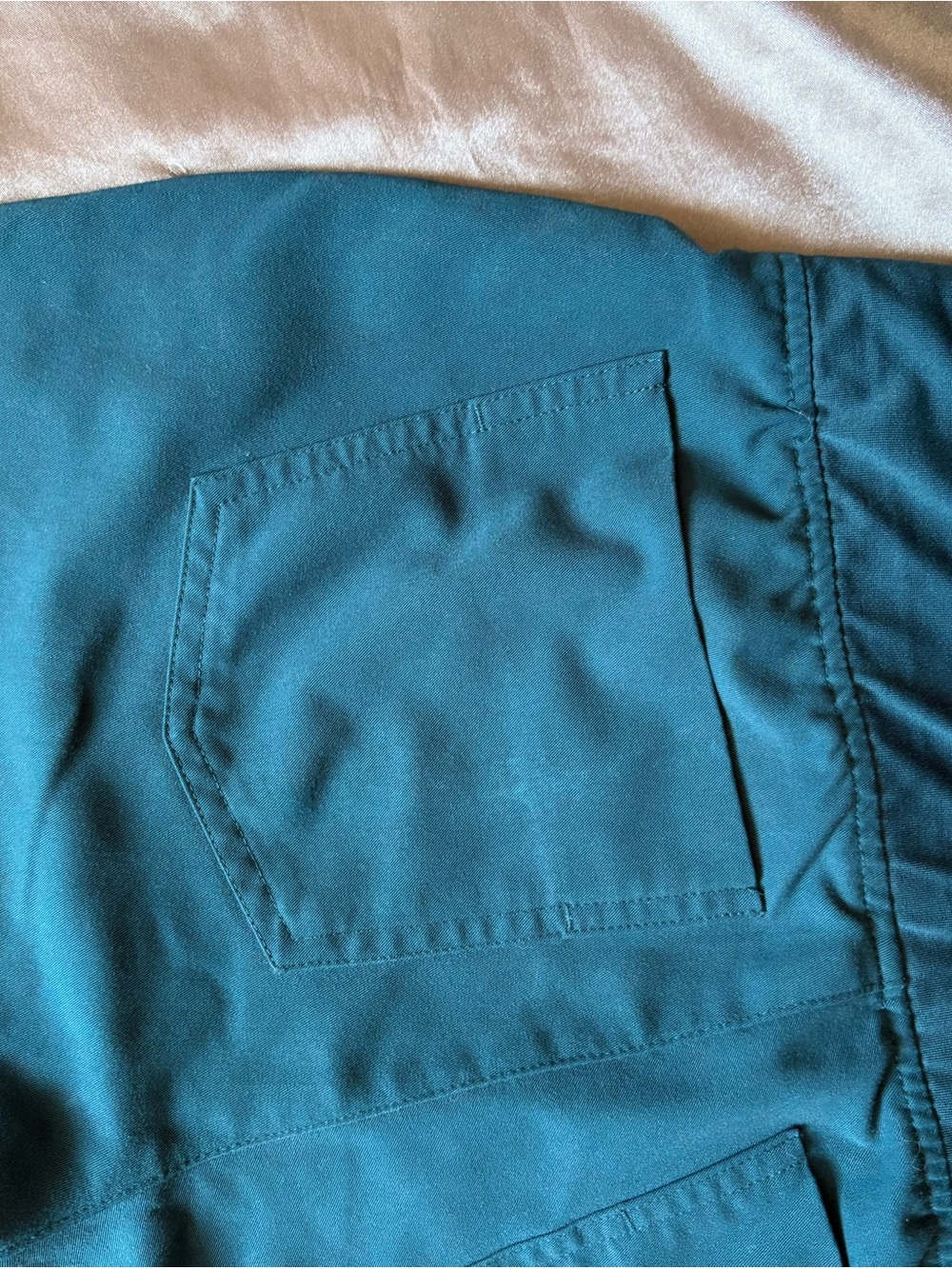 Figs Teal Jogger Scrub Pants with Pink Drawstring - Picture 8 of 10